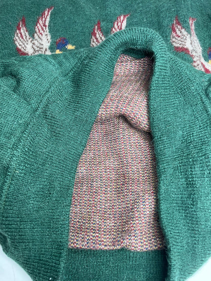 Vintage Salvatore Ferragamo Duck Sweater Wool M Green