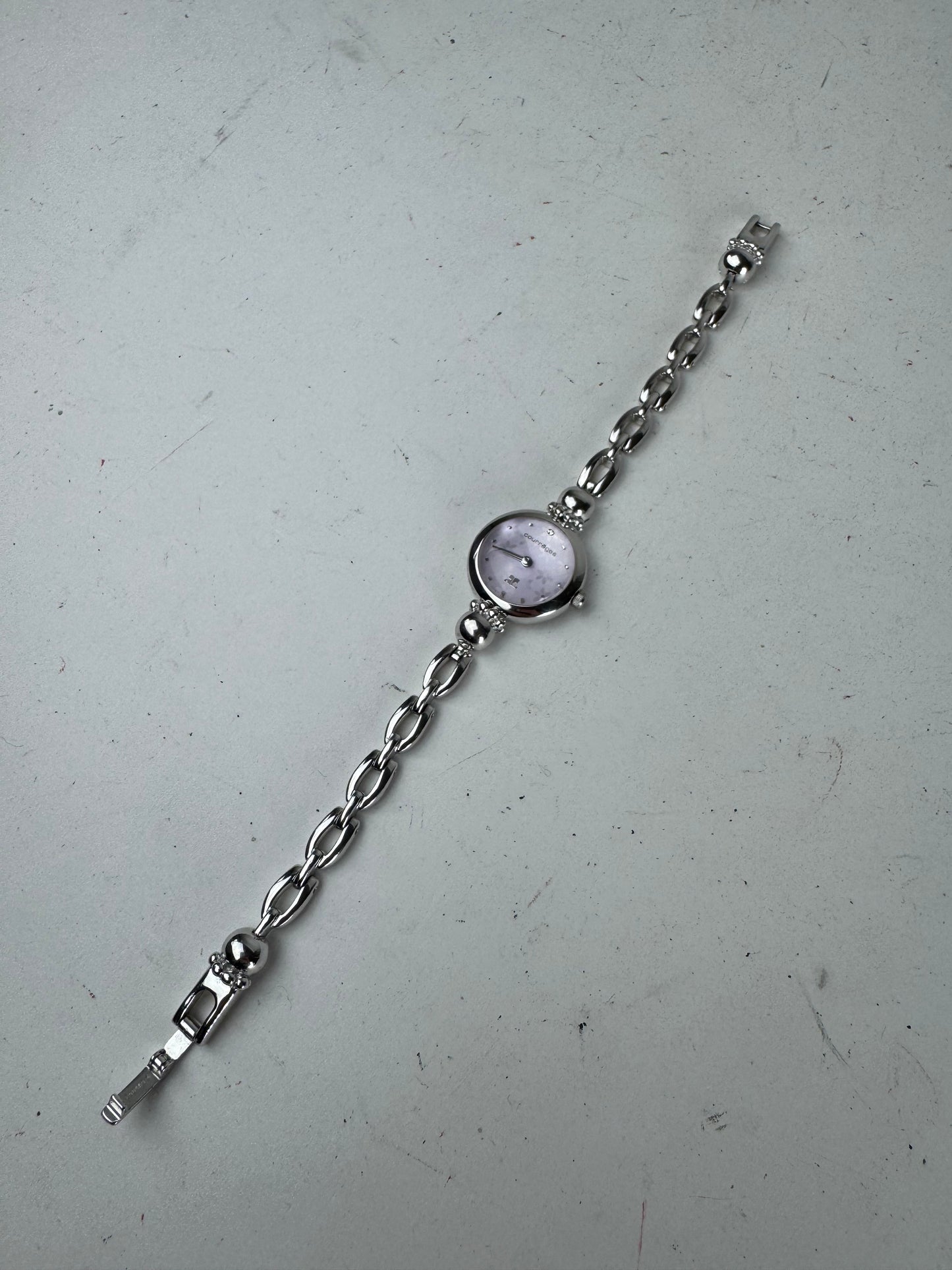 Vintage Courreges Quartz Steel Watch Silver