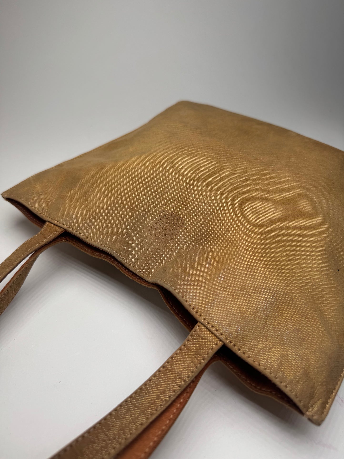 Vintage Loewe Madrid Anagram Canvas shopper bag gold brown