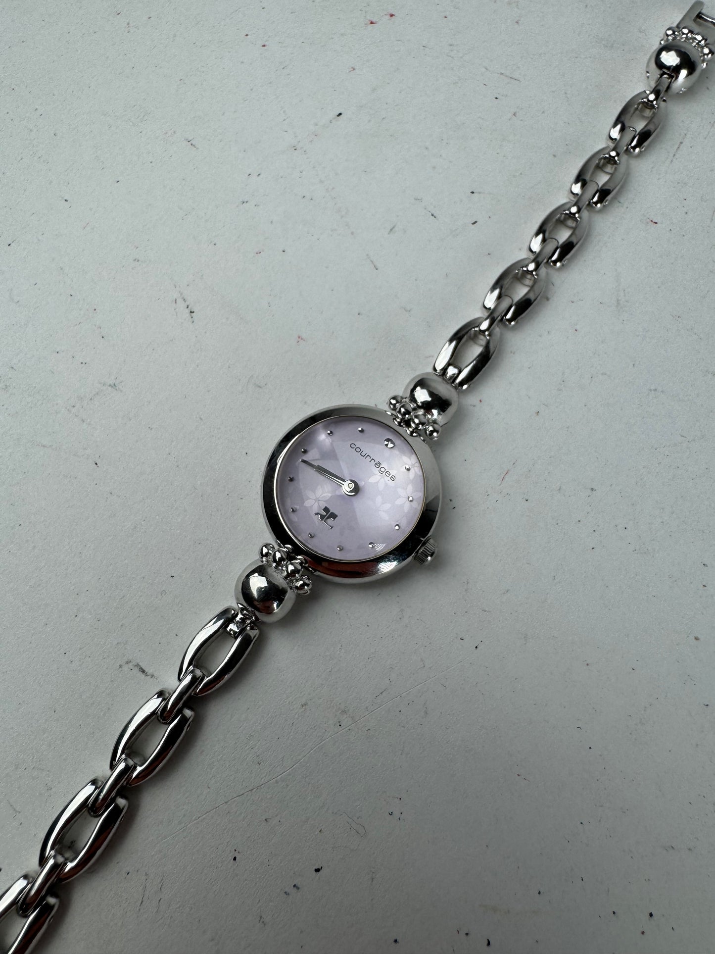 Vintage Courreges Quartz Steel Watch Silver