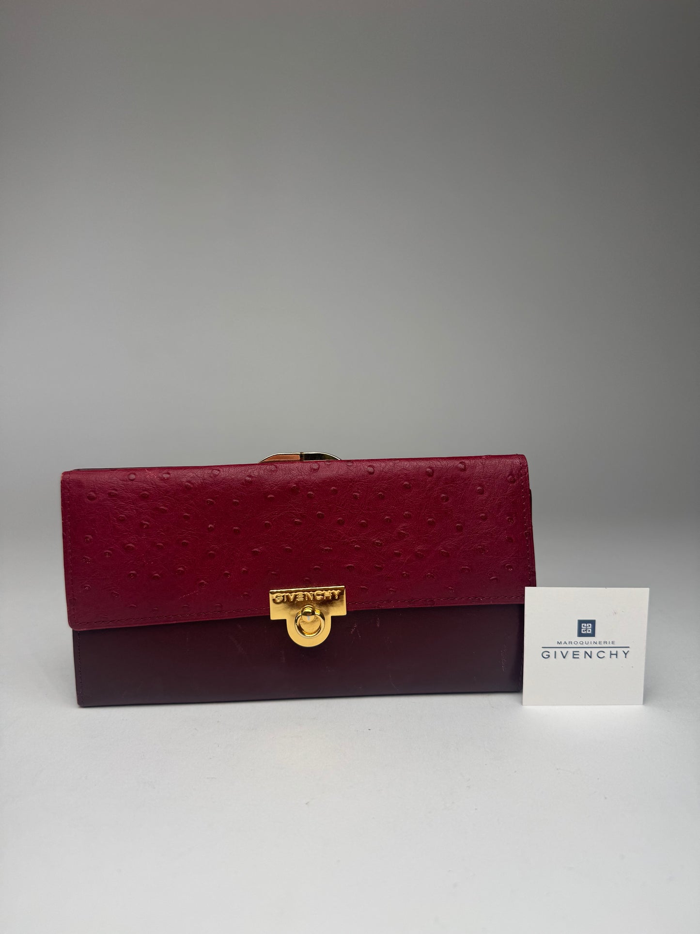 Vintage Givenchy Ostrich Leather wallet purple