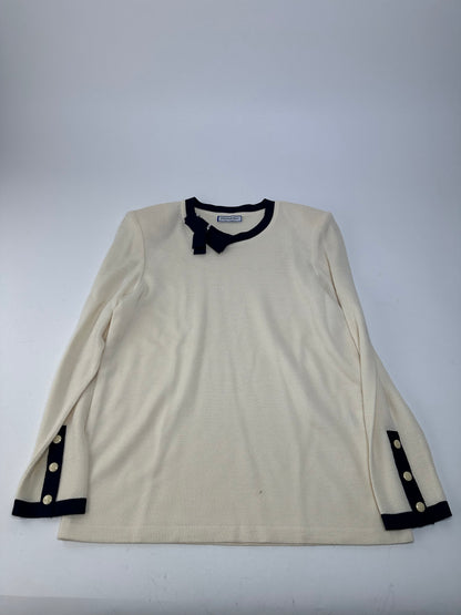 Vintage Yves Saint Laurent Wool Sweater Cream Navy M