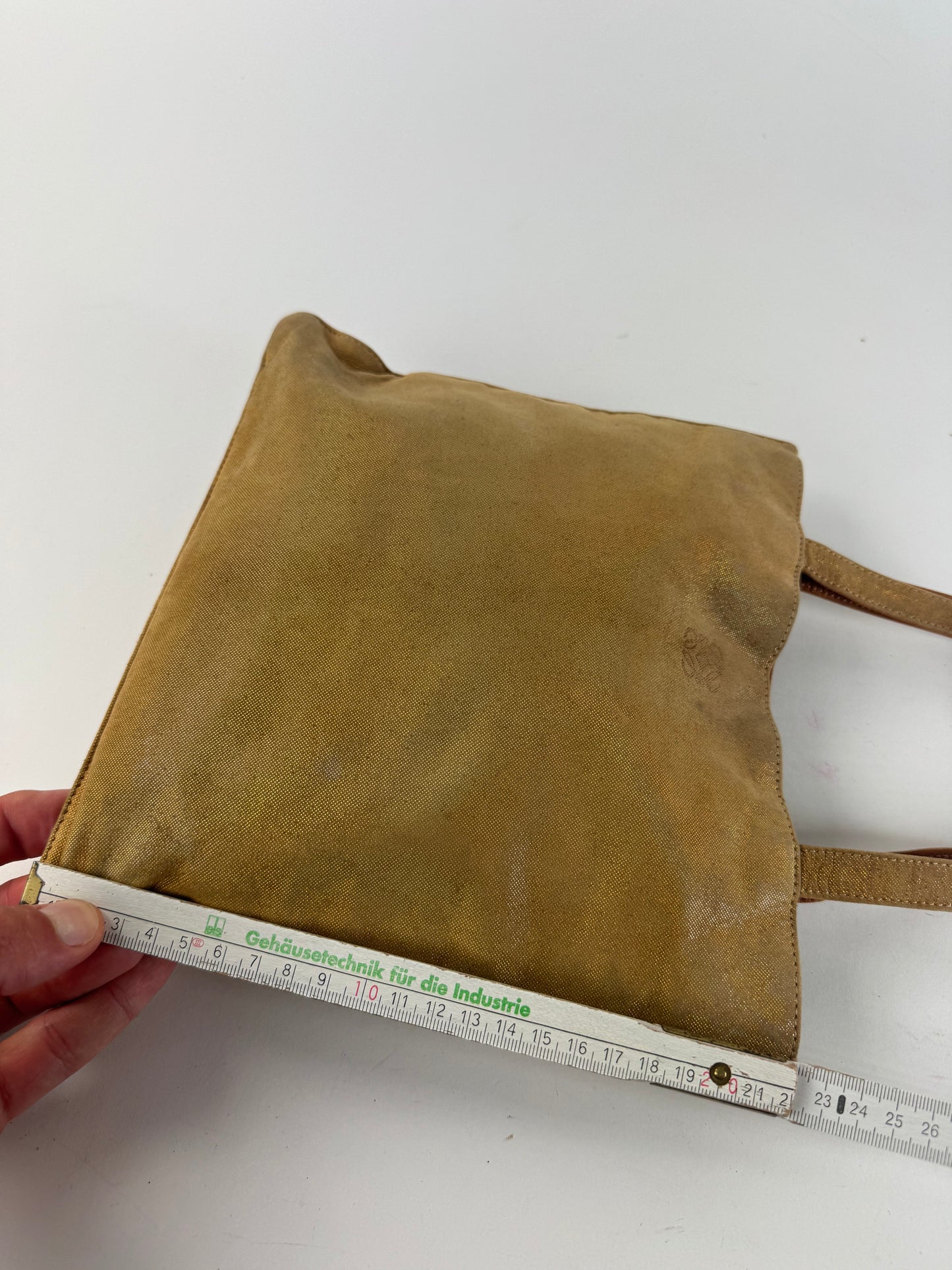 Vintage Loewe Madrid Anagram Canvas shopper bag gold brown