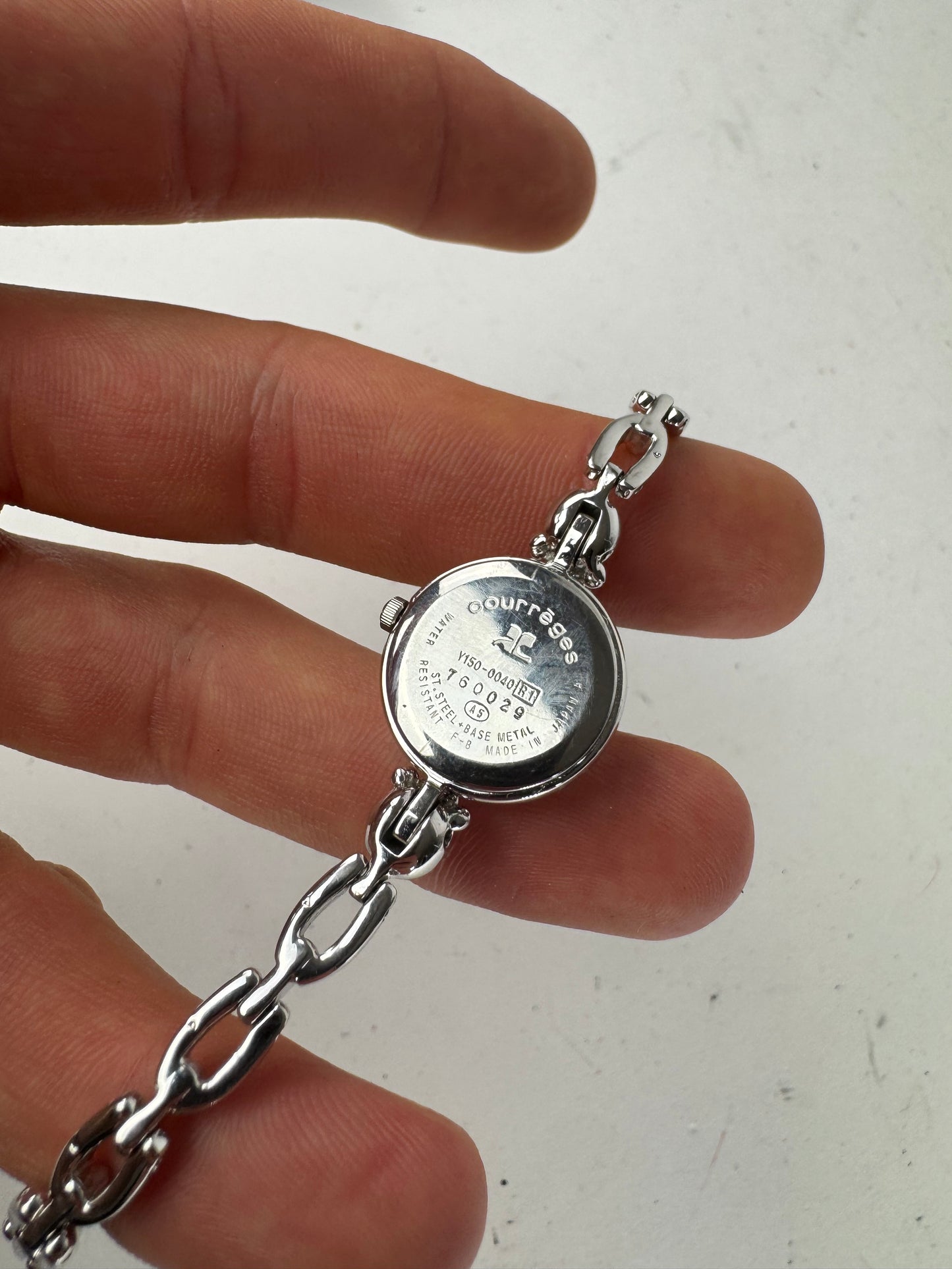 Vintage Courreges Quartz Steel Watch Silver