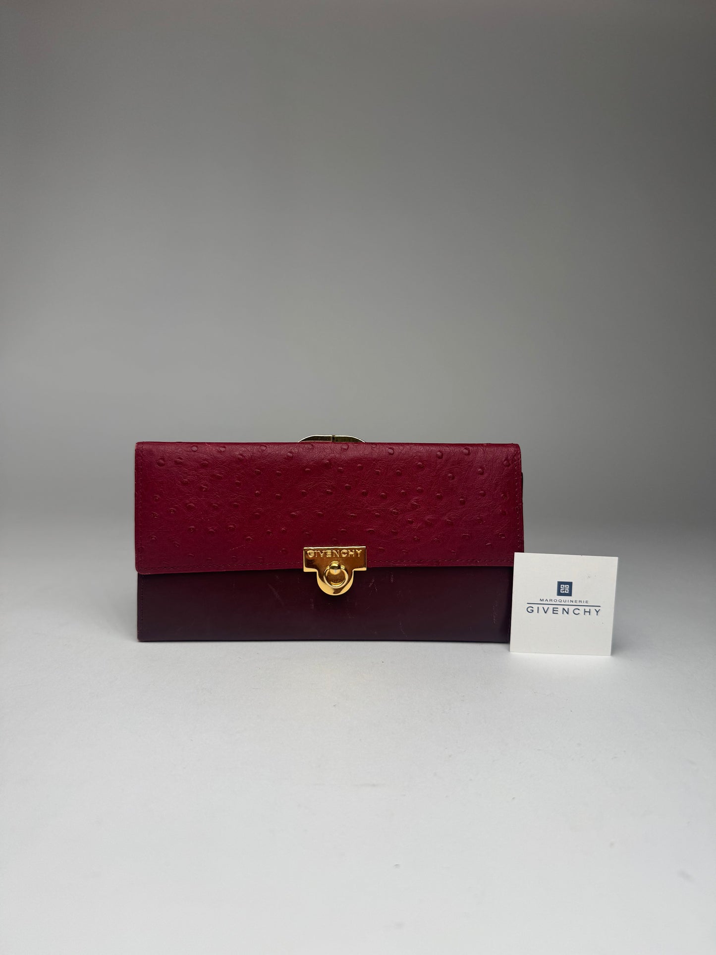Vintage Givenchy Ostrich Leather wallet purple
