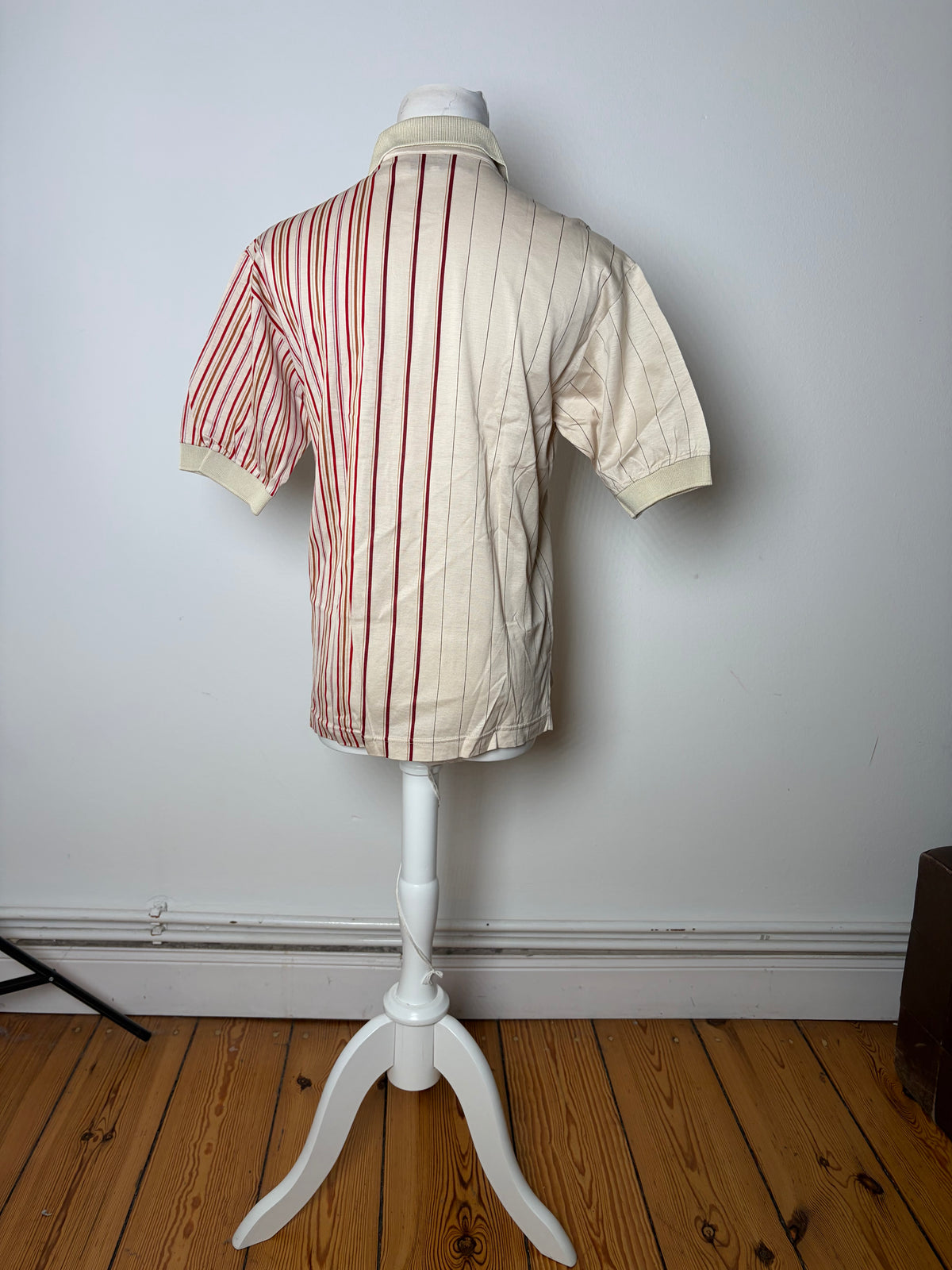 Vintage Gucci Men's Short Sleeve Polo Shirt Cream Burgundy M