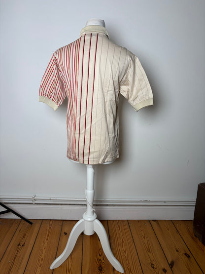 Vintage Gucci Men's Short Sleeve Polo Shirt Cream Burgundy M