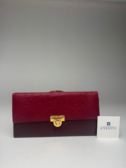 Vintage Givenchy Ostrich Leather wallet purple