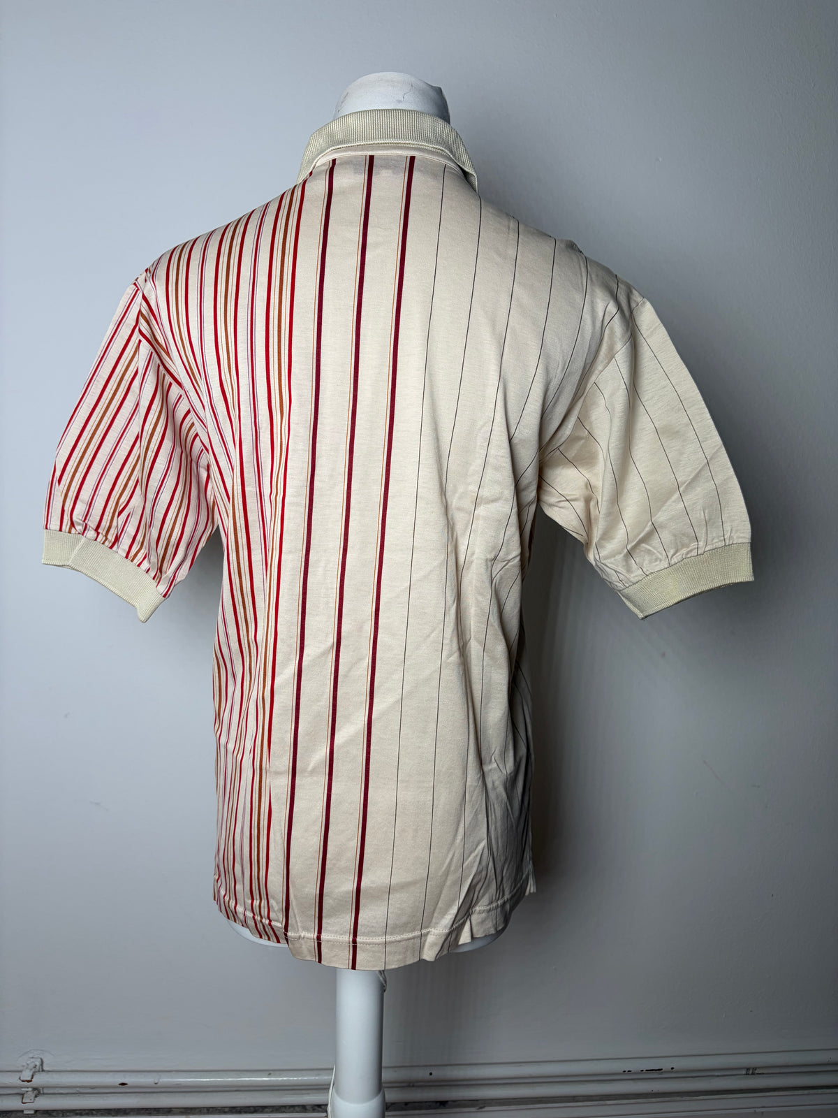 Vintage Gucci Men's Short Sleeve Polo Shirt Cream Burgundy M