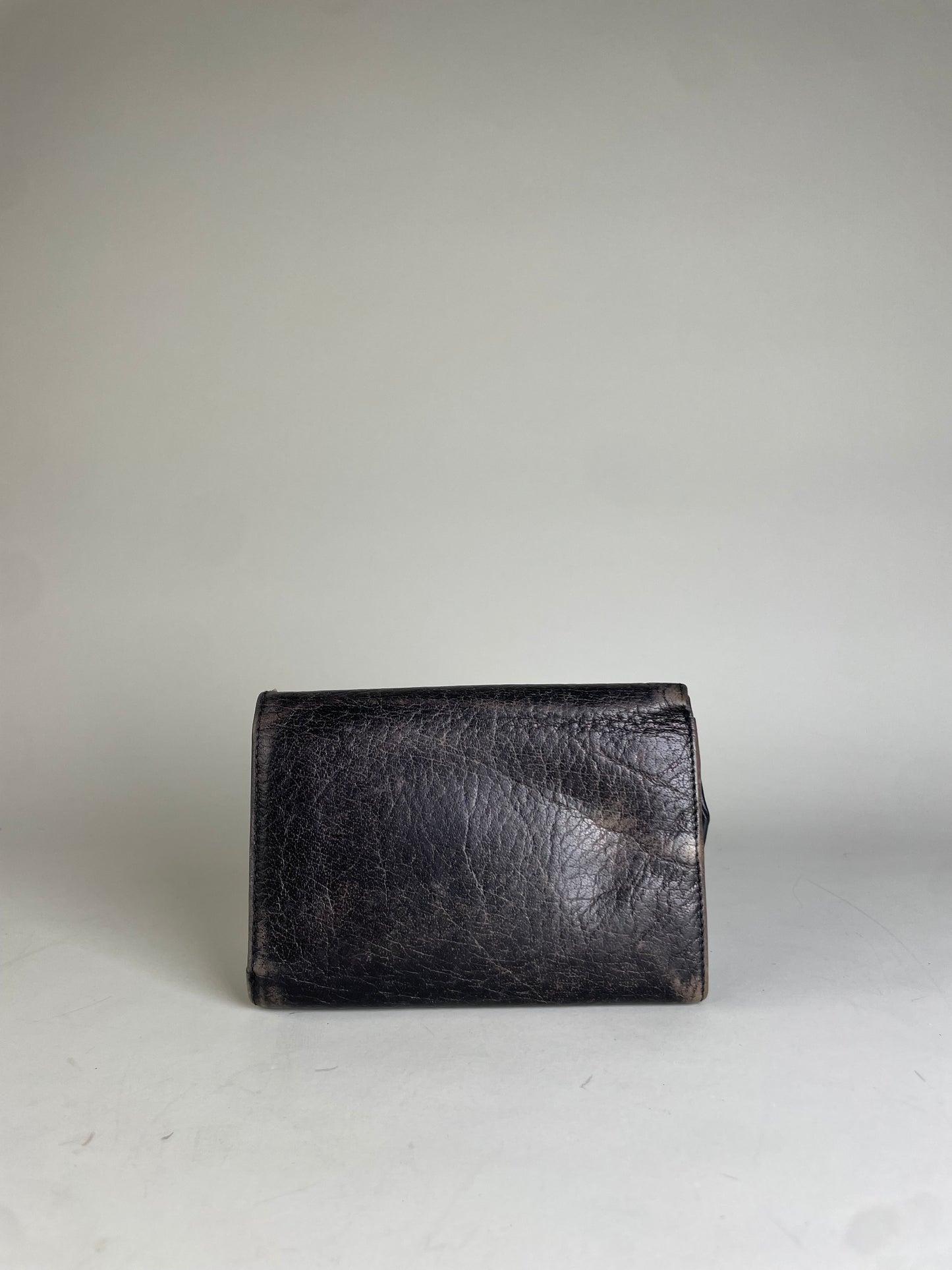 Vintage Vivienne Westwood Leather Wallet Black Gold Snap