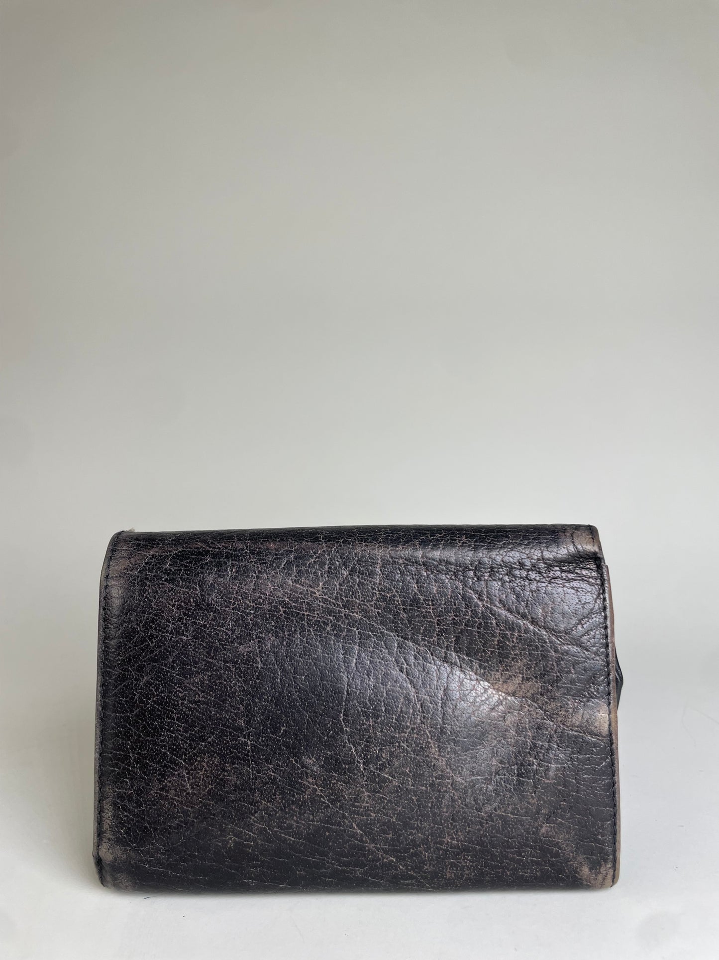 Vintage Vivienne Westwood Leather Wallet Black Gold Snap