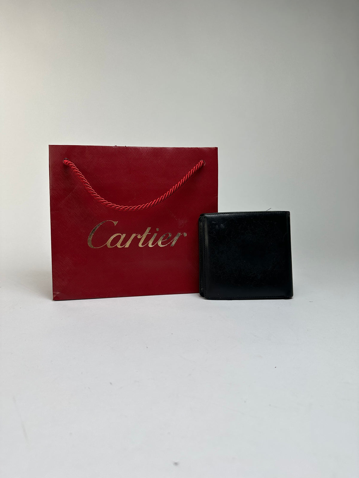 Vintage Cartier Bifold Wallet c. Late 1990s Black Silver