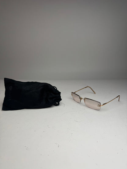 Vintage Chanel CC frameless Sunglasses Gold