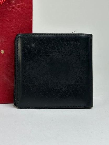 Vintage Cartier Bifold Wallet c. Late 1990s Black Silver
