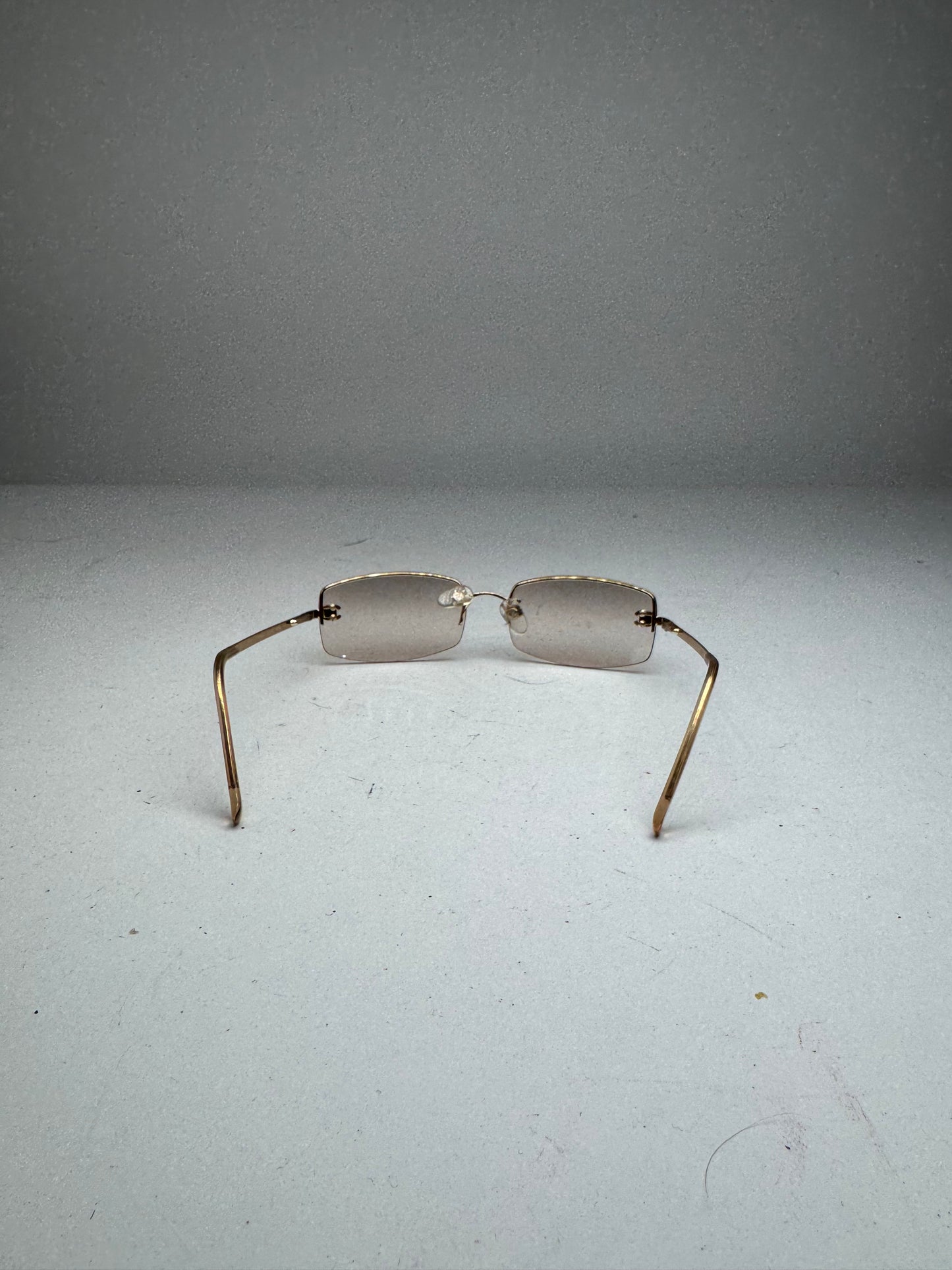 Vintage Chanel CC frameless Sunglasses Gold