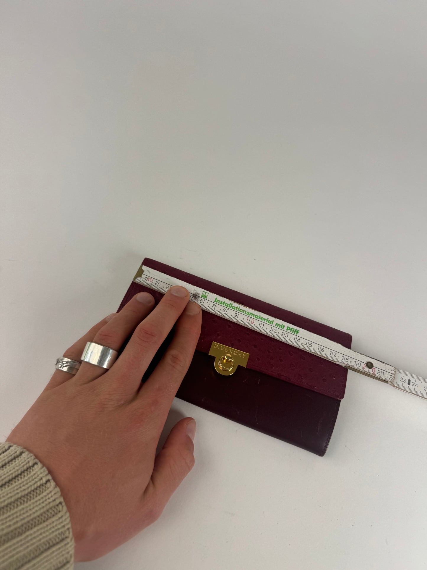 Vintage Givenchy Ostrich Leather wallet purple