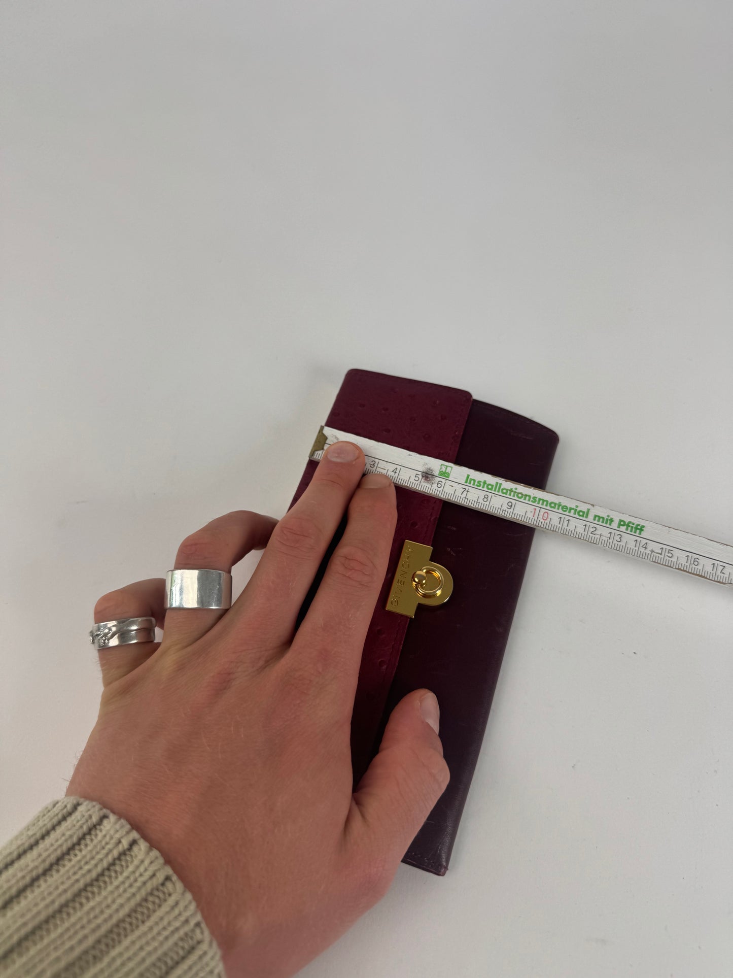 Vintage Givenchy Ostrich Leather wallet purple