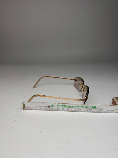 Vintage Chanel CC frameless Sunglasses Gold