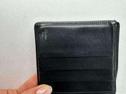 Vintage Cartier Bifold Wallet c. Late 1990s Black Silver