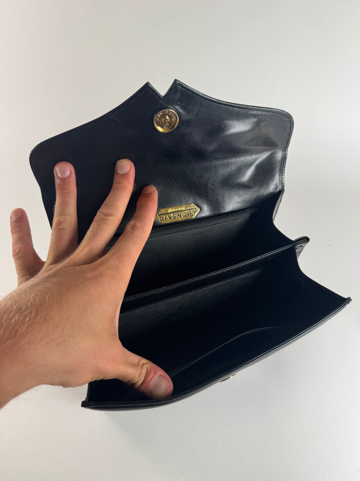 Sac vintage en cuir Givenchy 4G noir