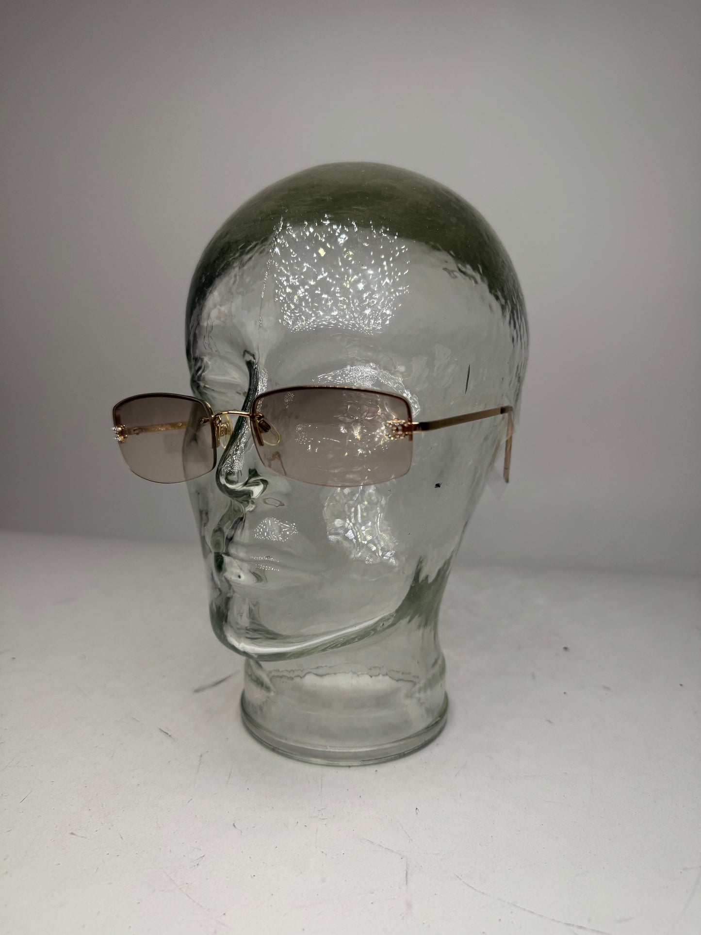 Vintage Chanel CC frameless Sunglasses Gold