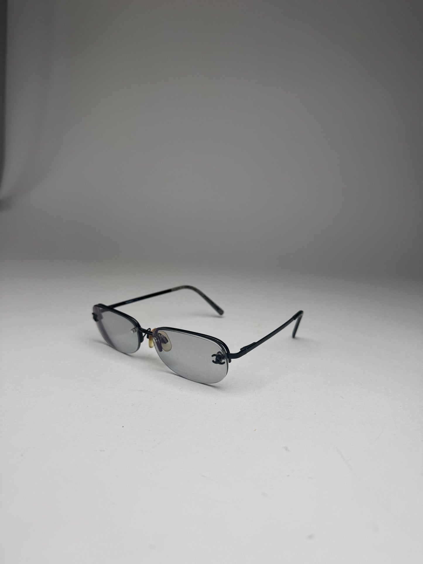 Vintage Chanel Sunglasses steel transparent