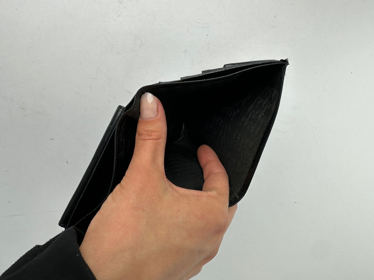 Vintage Cartier Bifold Wallet c. Late 1990s Black Silver