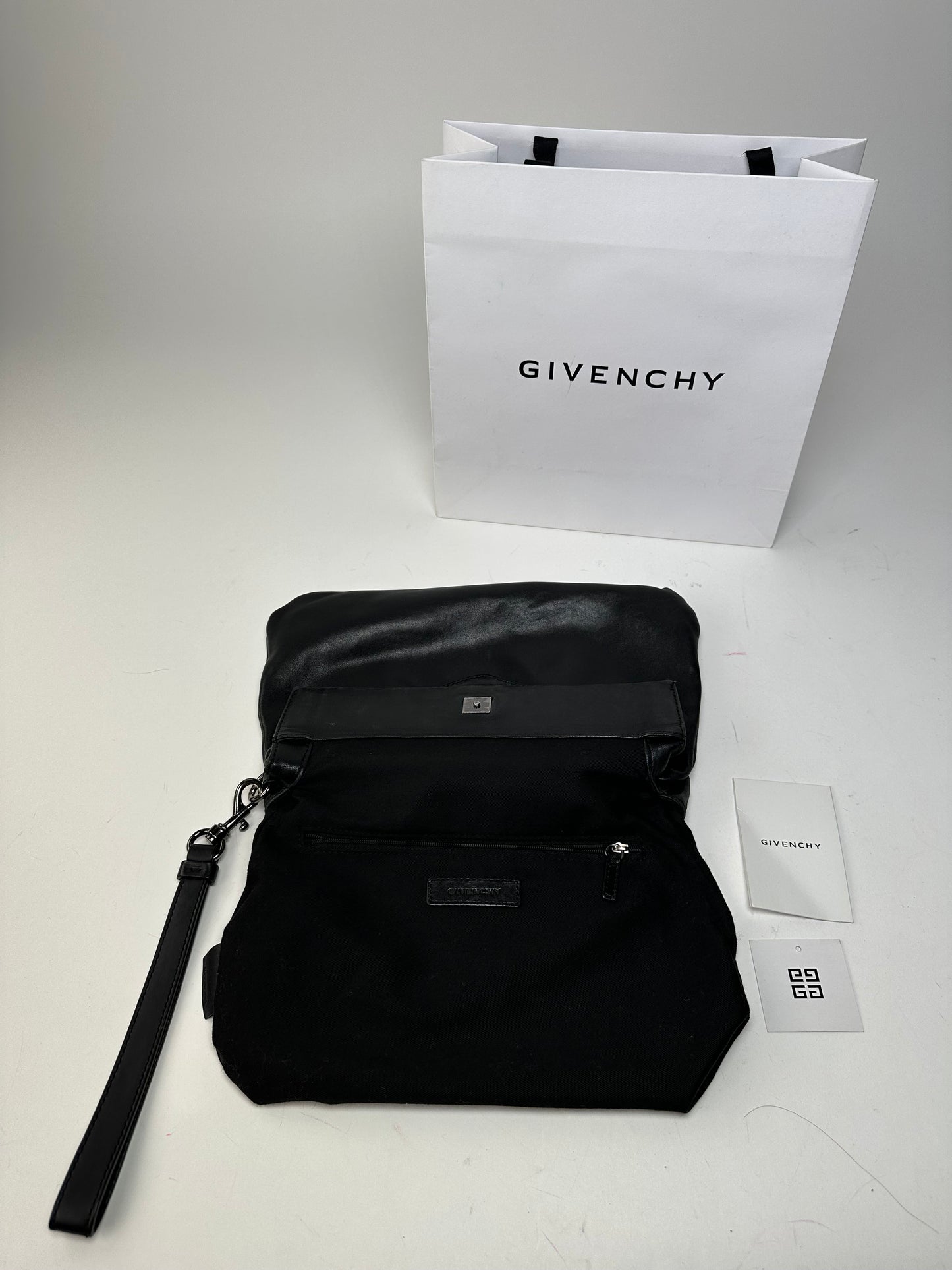 Vintage Givenchy Avantgarde Leather Clutch Black