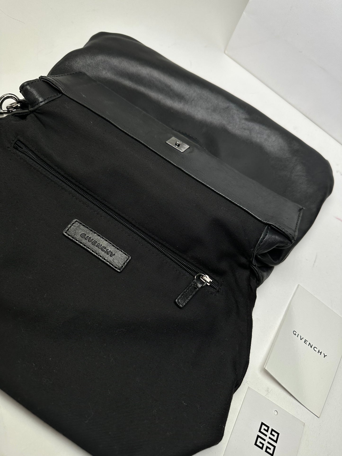 Vintage Givenchy Avantgarde Leather Clutch Black