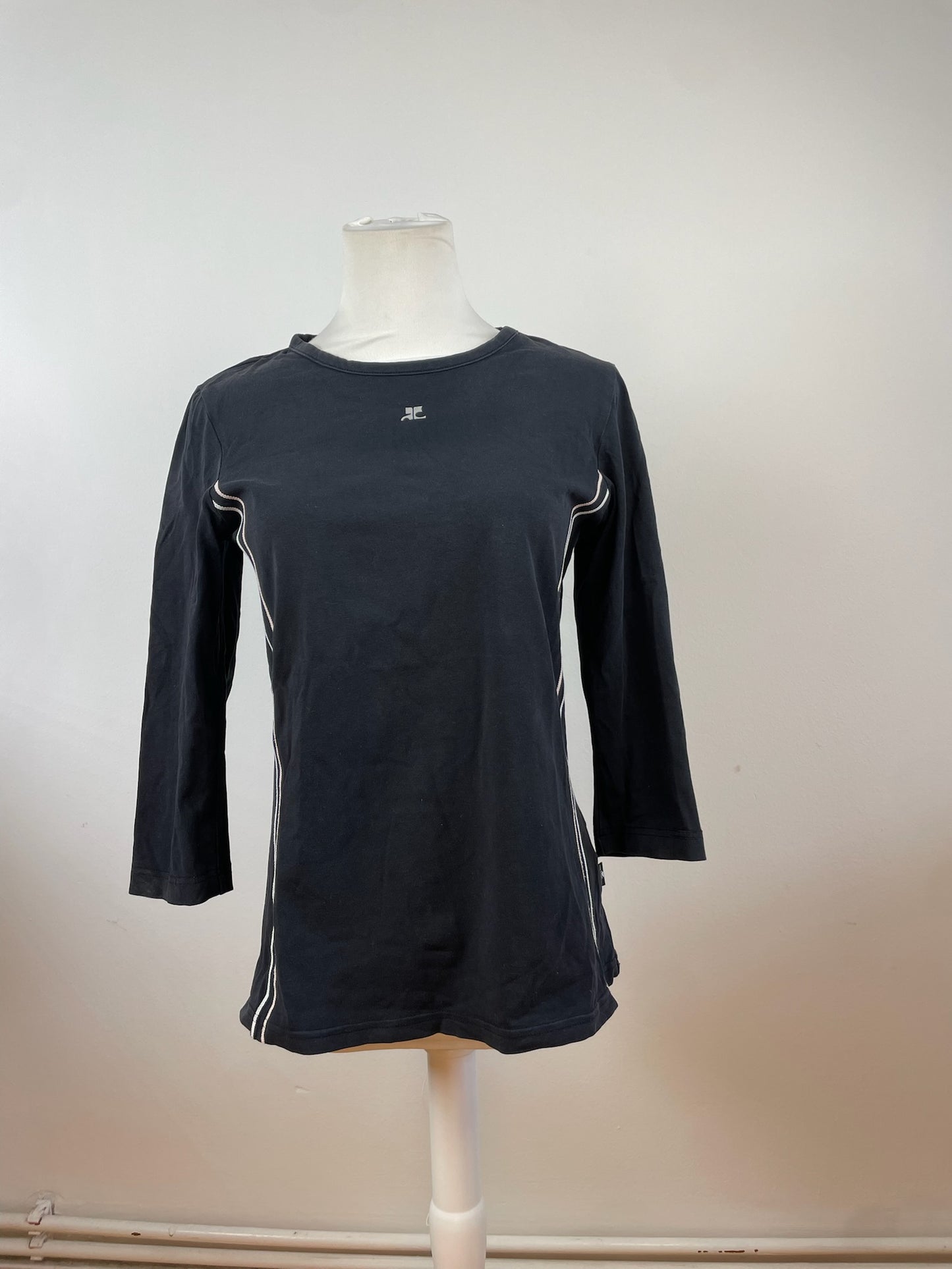 Vintage Courreges Canvas Crewneck Black White