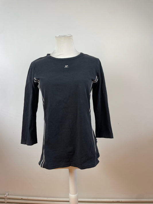 Vintage Courreges Canvas Crewneck Black White