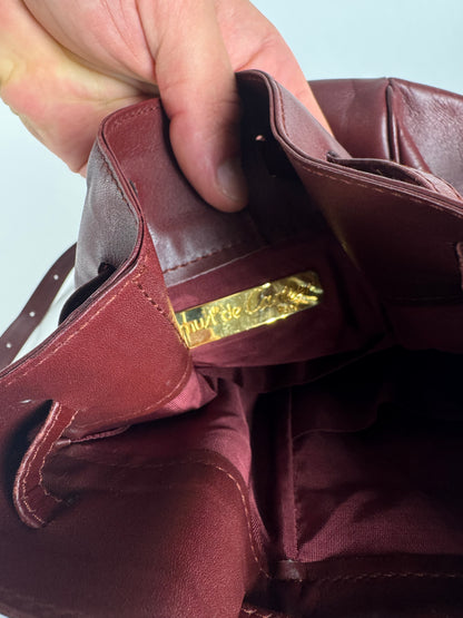 Vintage Cartier Seau Leather bag burgundy