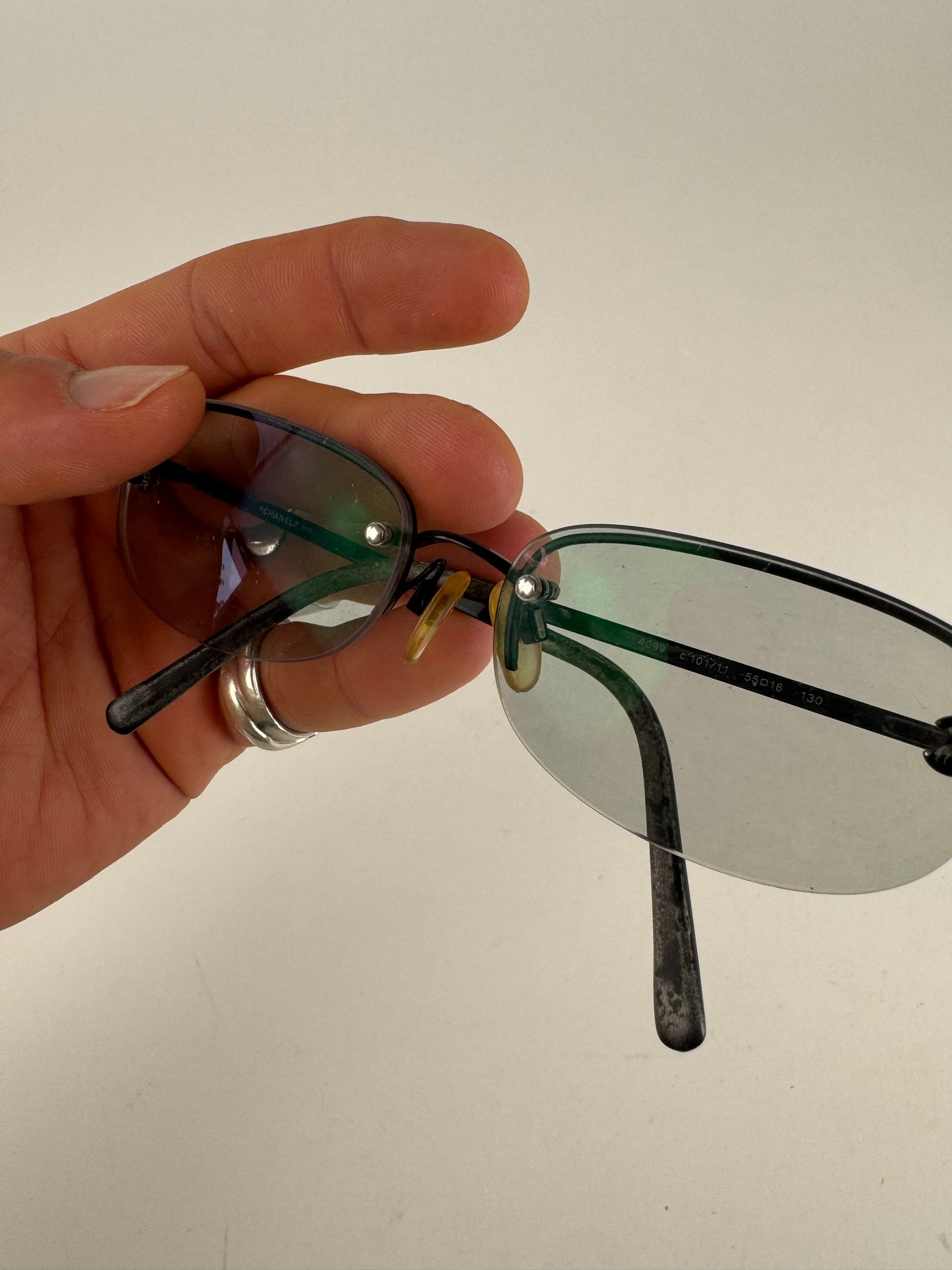 Vintage Chanel Sunglasses steel transparent