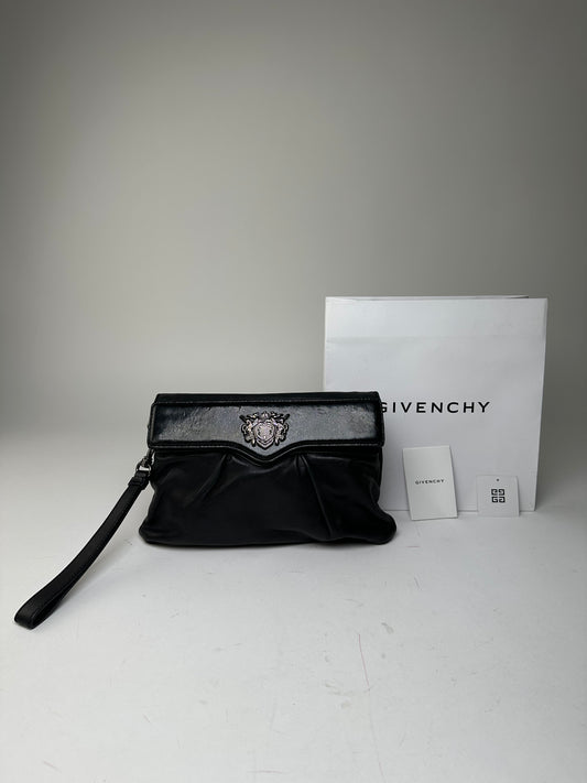 Vintage Givenchy Avantgarde Leather Clutch Black