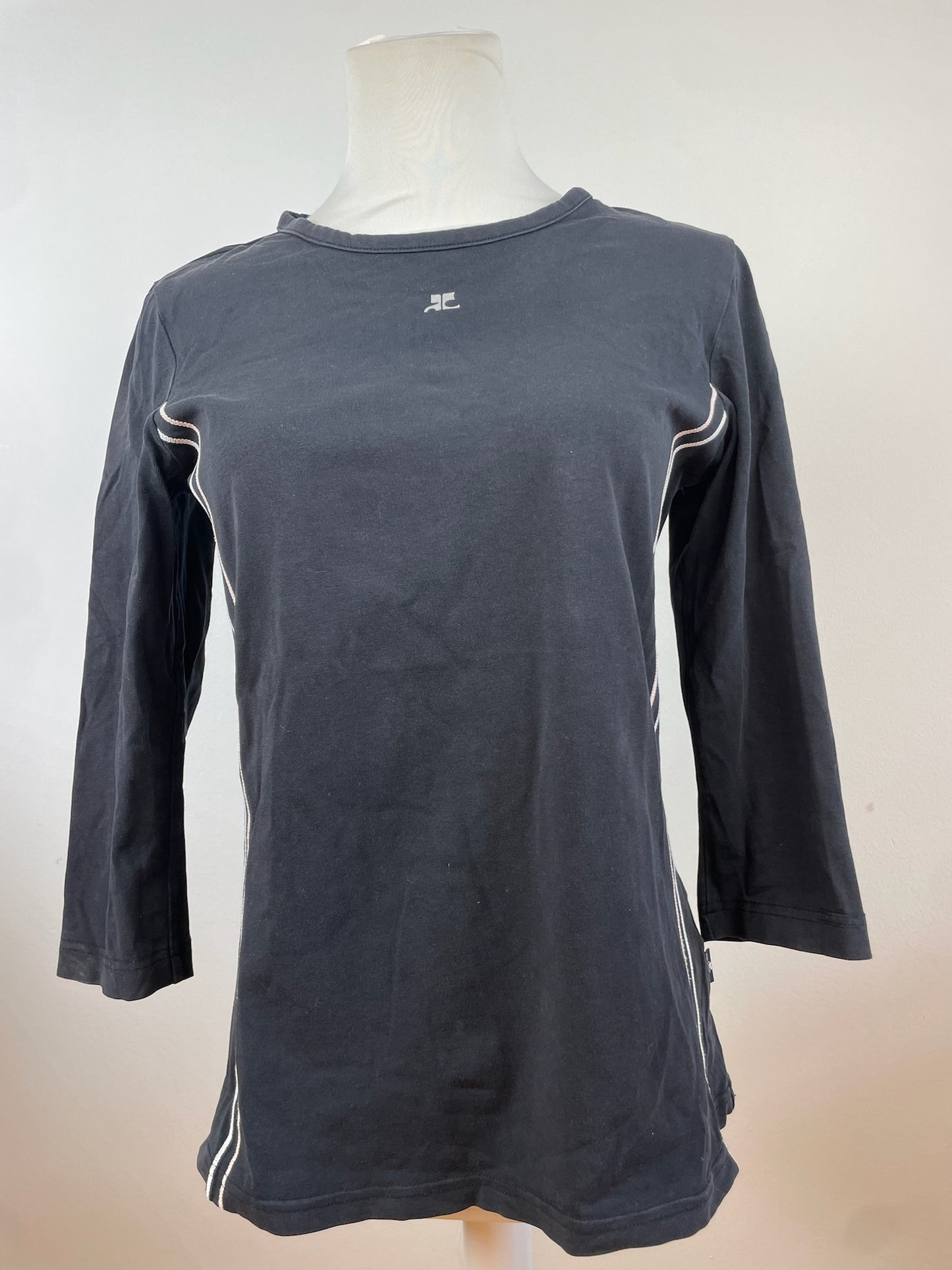 Vintage Courreges Canvas Crewneck Black White