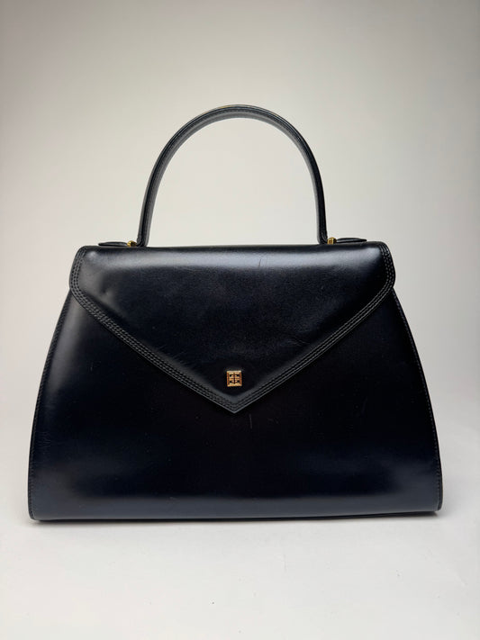 Vintage Givenchy Logo Leather Bag Black