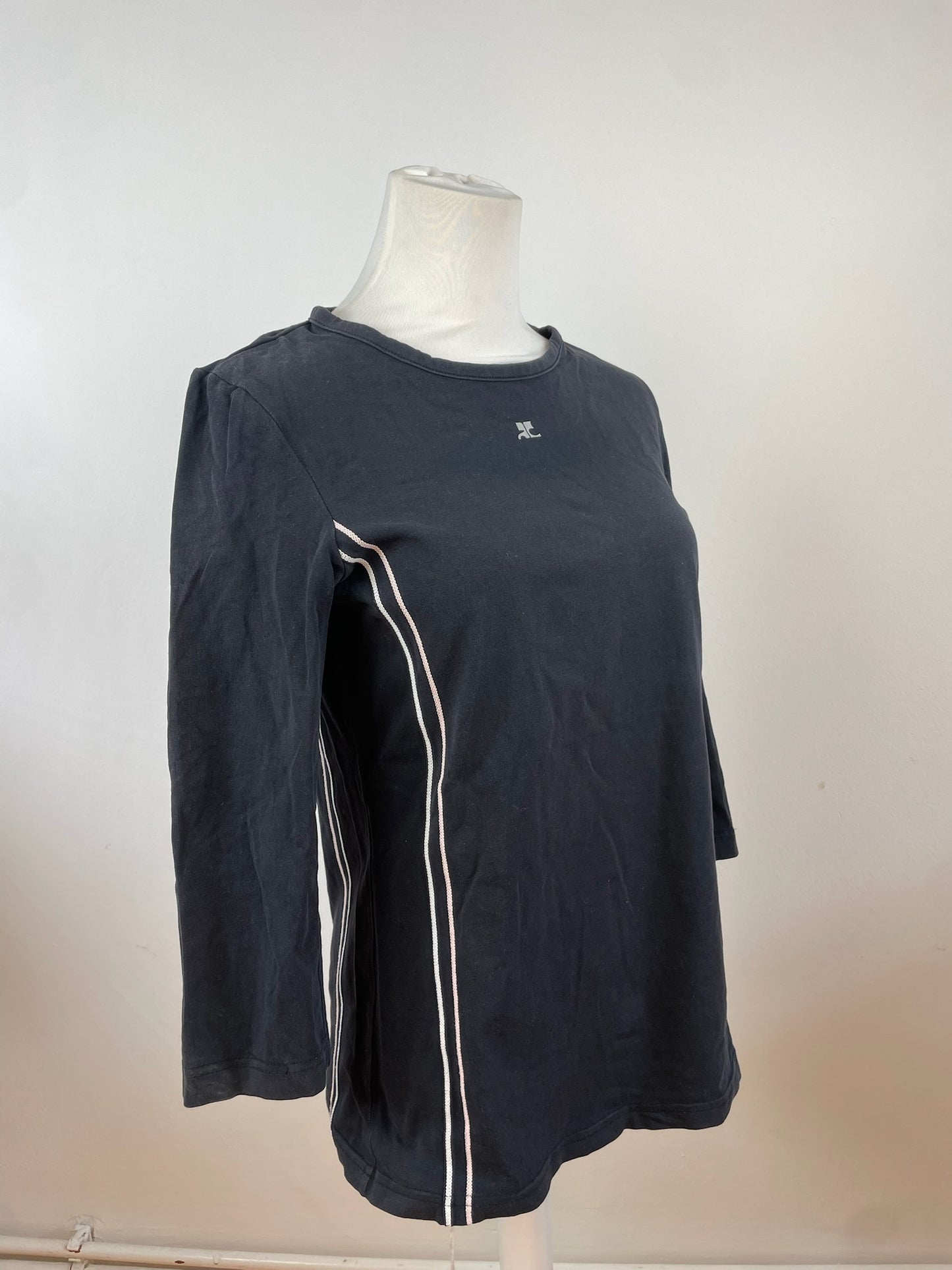 Vintage Courreges Canvas Crewneck Black White