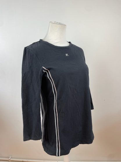 Vintage Courreges Canvas Crewneck Black White