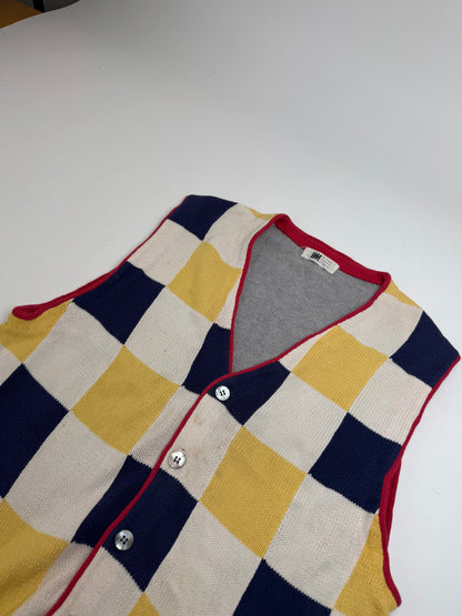 Vintage Issey Miyake Checked West beige black red yellow