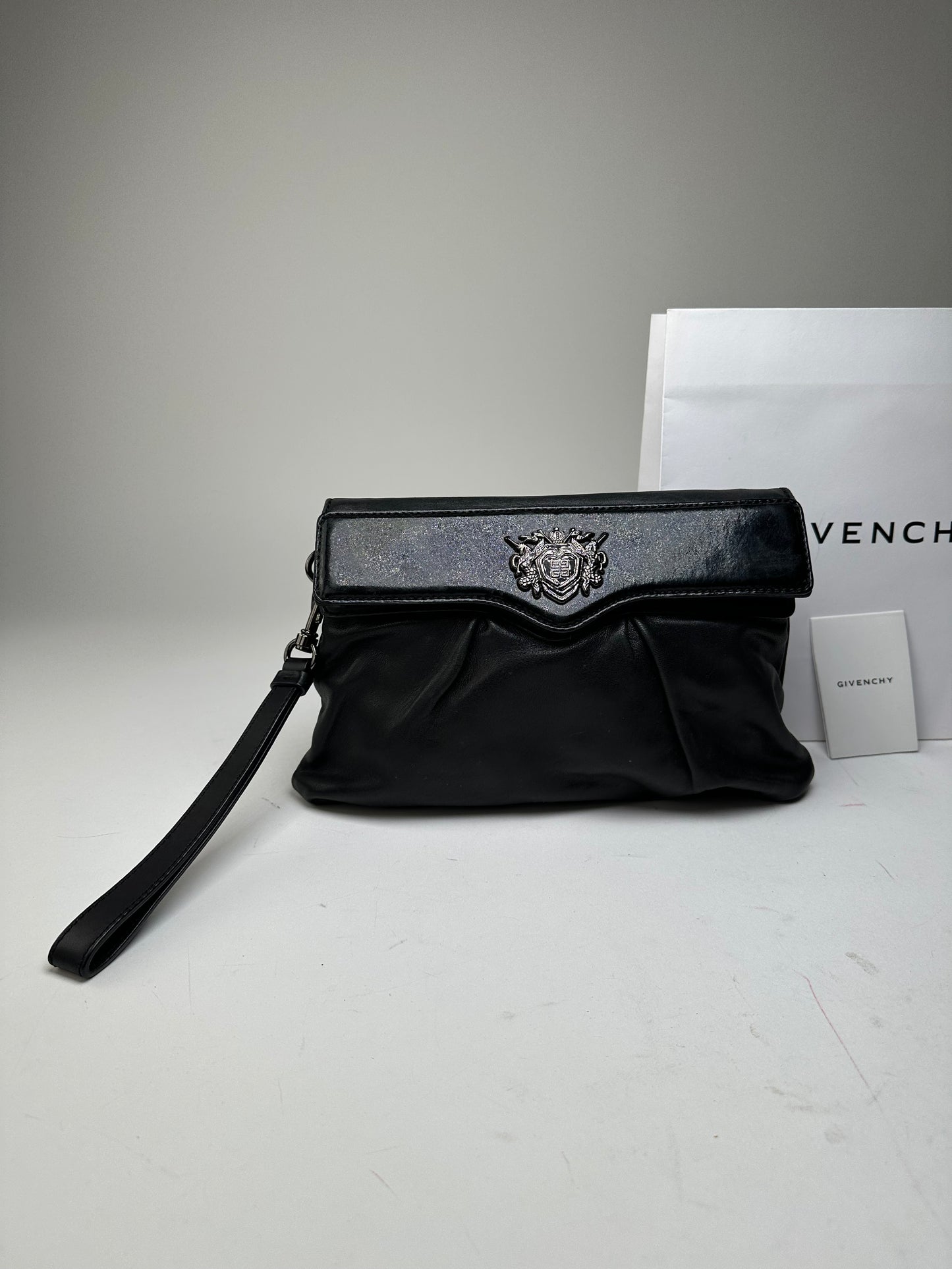Vintage Givenchy Avantgarde Leather Clutch Black