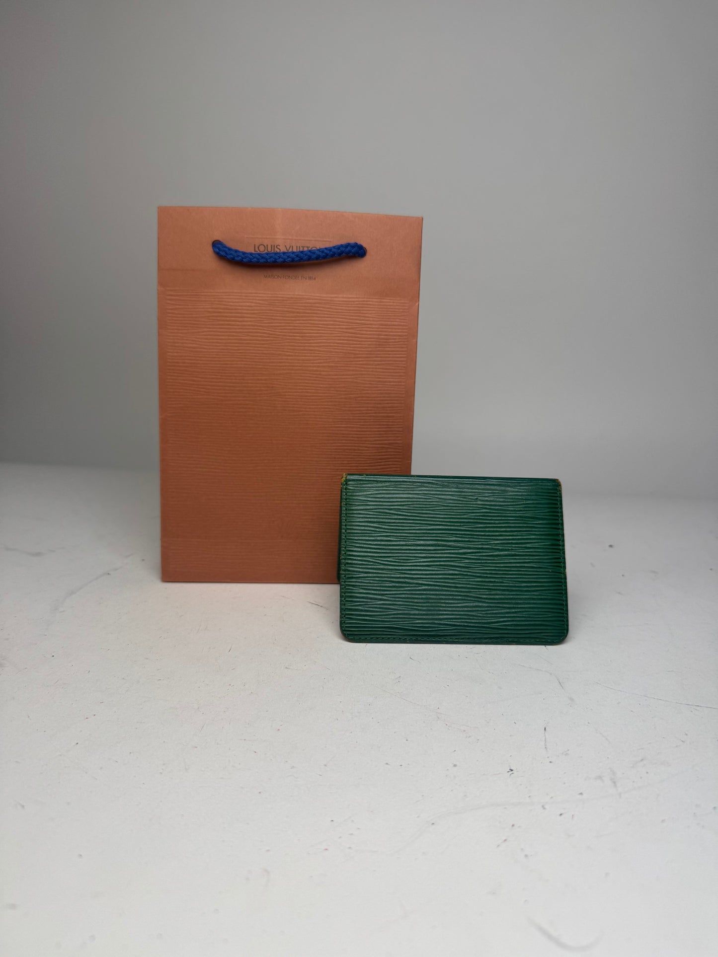 Vintage Louis Vuitton EPI Leather Card Holder Green