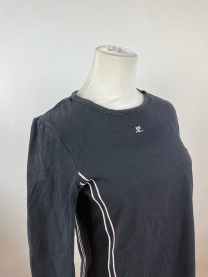 Vintage Courreges Canvas Crewneck Black White