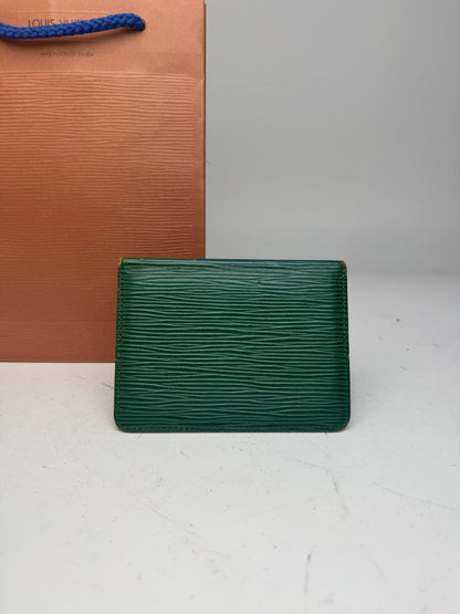 Vintage Louis Vuitton EPI Leather Card Holder Green
