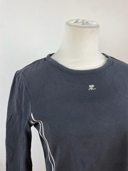 Vintage Courreges Canvas Crewneck Black White