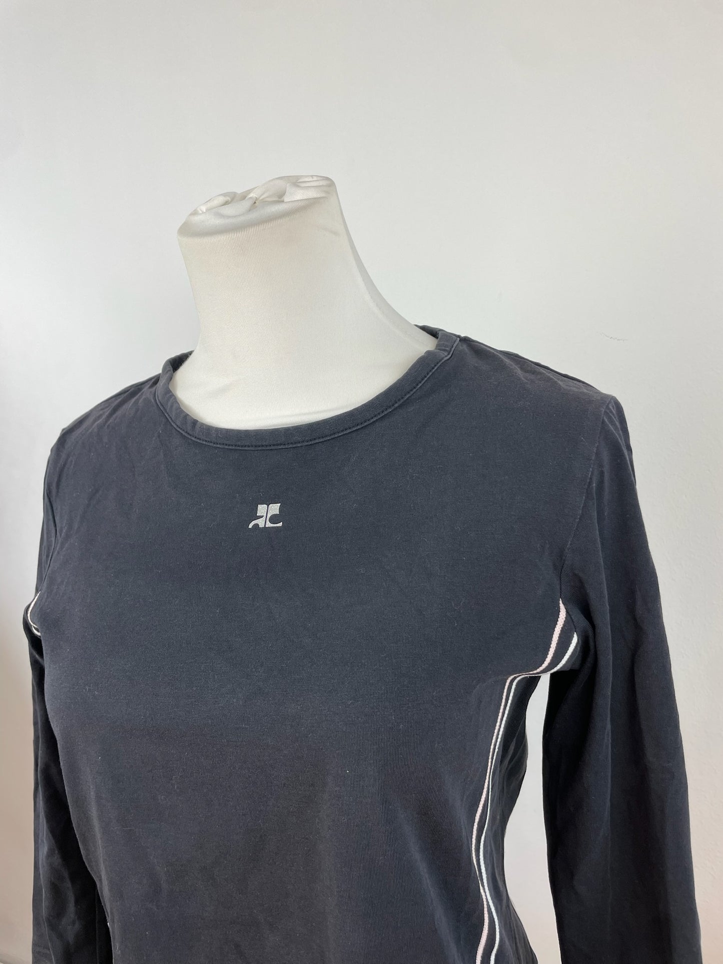 Vintage Courreges Canvas Crewneck Black White