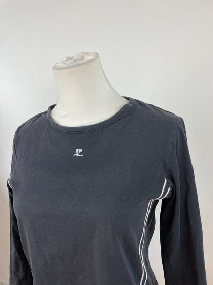 Vintage Courreges Canvas Crewneck Black White