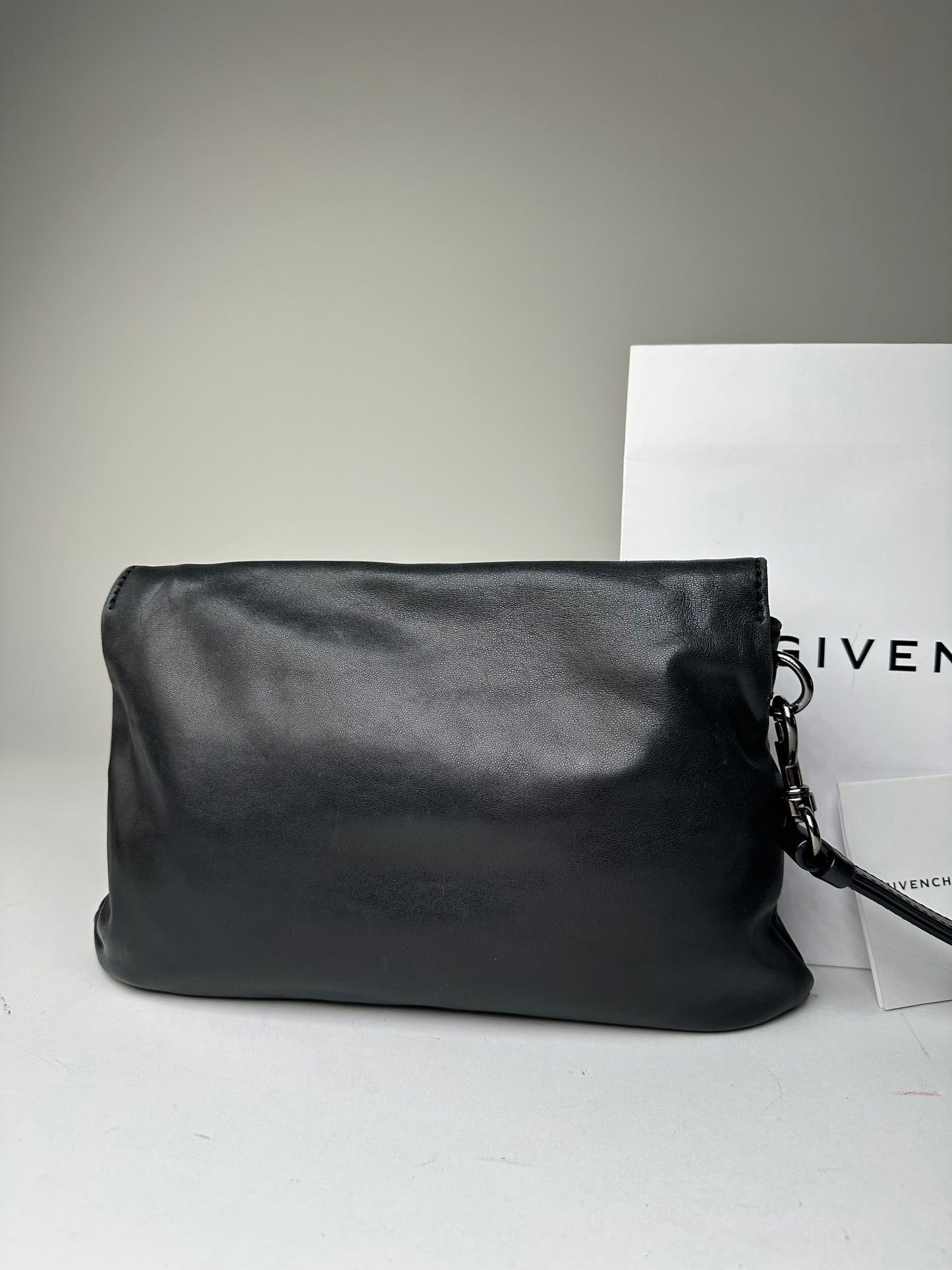 Vintage Givenchy Avantgarde Leather Clutch Black