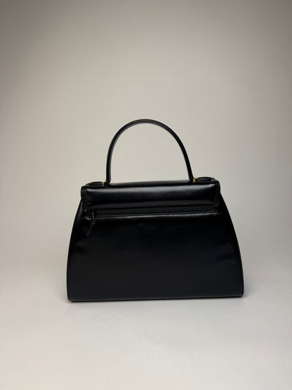 Vintage Givenchy Logo Leather Bag Black