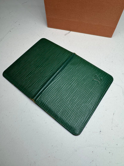 Vintage Louis Vuitton EPI Leather Card Holder Green