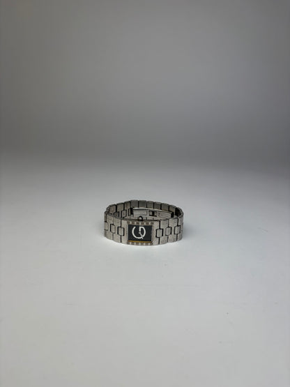 Vintage Givenchy Life Stainless Steel Bracelet Watch Late 1990s Silver Black